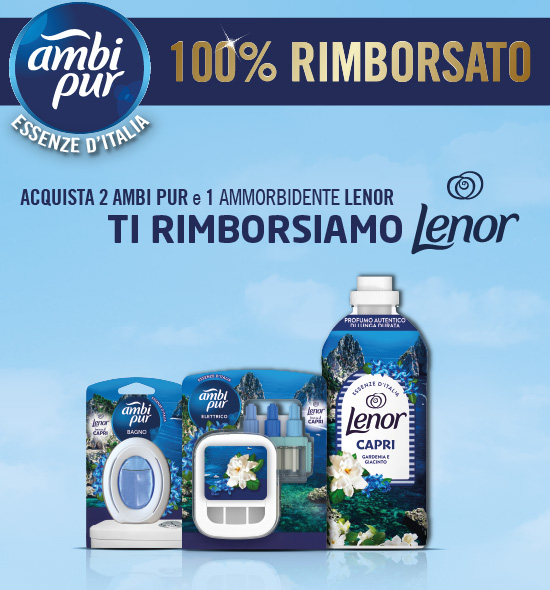 Banner principale che descrive l'iniziativa visualizzazione mobile. Acquista i tuoi prodotti preferiti e partecipa.