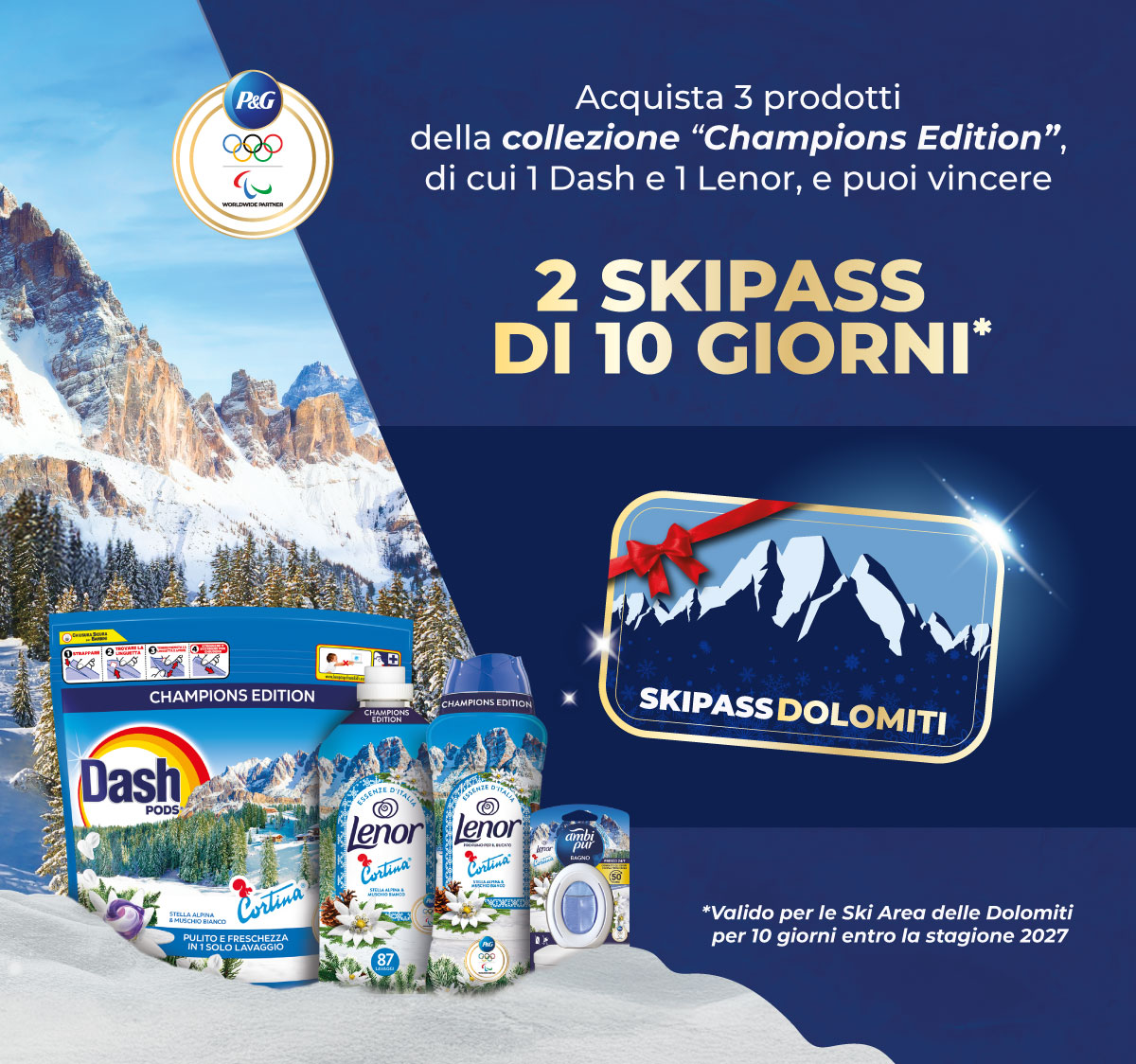 banner con la spiegazione della meccanica di partecipazione del concorso/iniziativa Champions Edition Skipass