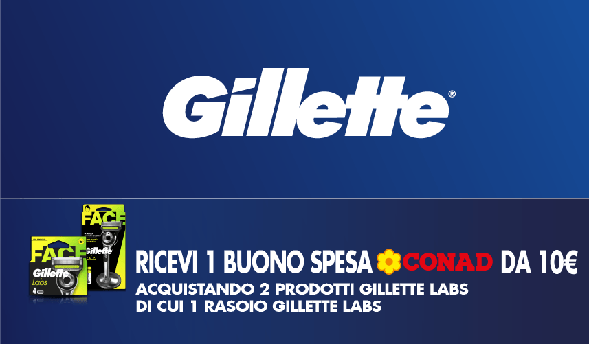 key visual dell'operazione a premi: GILETTE RICEVI BUONI SPESA