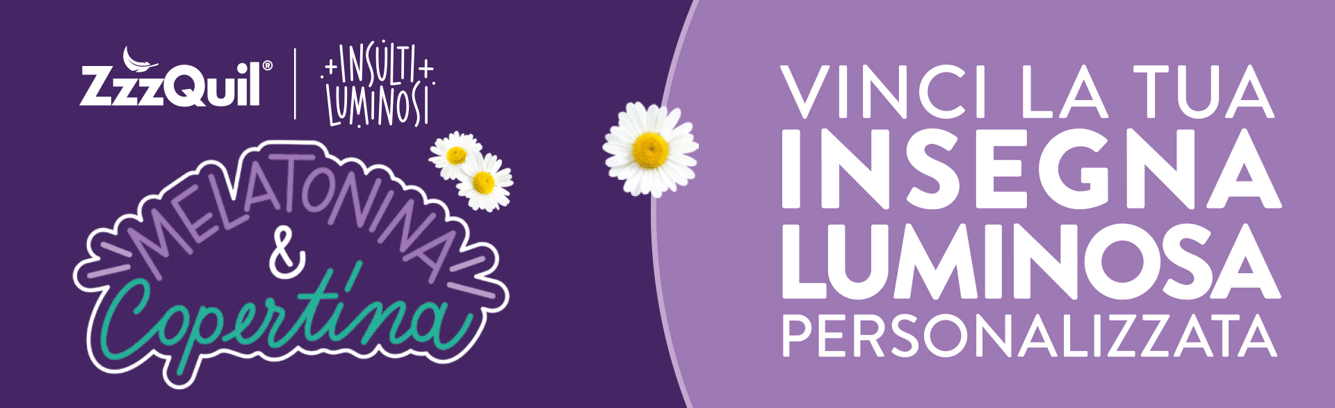 banner con la spiegaizone della meccanica di partecipazioen del concorso/iniziativa ZZZQUIL VINCI GIFT CARD LUMINOSA