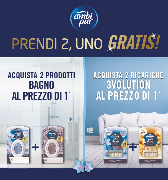 Banner con spiegazione della meccanice del Cashback Ambipur 1 tira l'altro - Per te