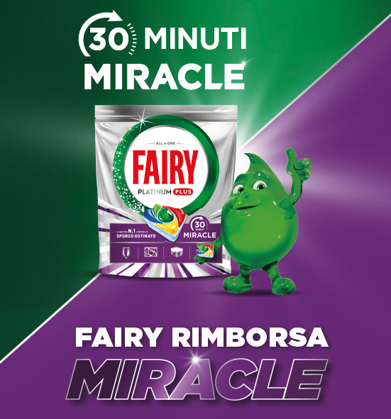 Banner con spiegazione della meccanice del Cashback Fairy rimborsa Miracle - Per te