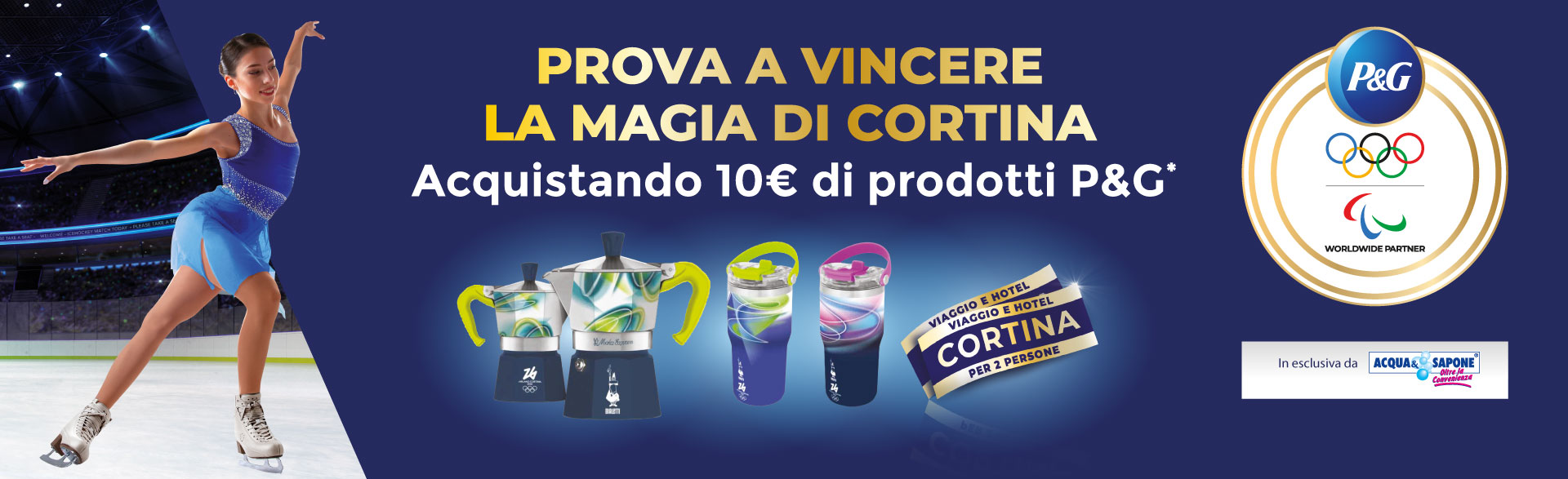 banner con la spiegazione della meccanica di partecipazione del Concorso Vinci la magia di Cortina