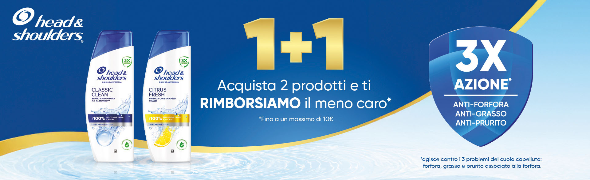 Banner con spiegazione della meccanica del Cashback H&S 1+1 - Per te