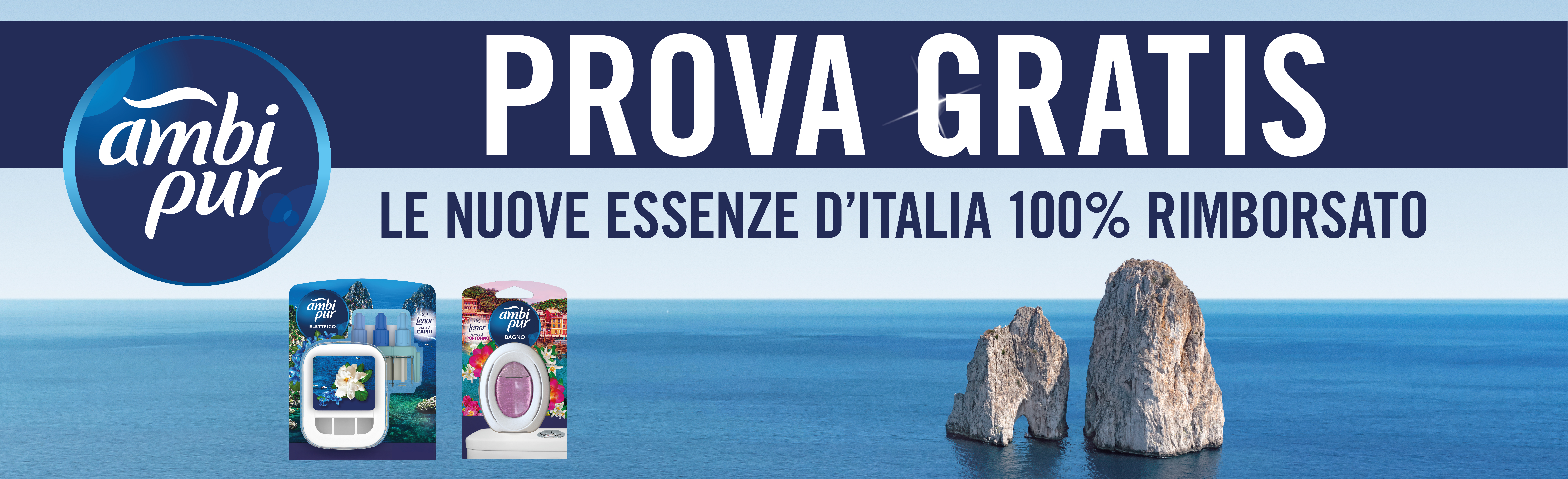 Banner con spiegazione della meccanica del Cashback PROVA GRATIS LE NUOVE ESSENZE D'ITALIA 100% RIMBORSATO - Per te