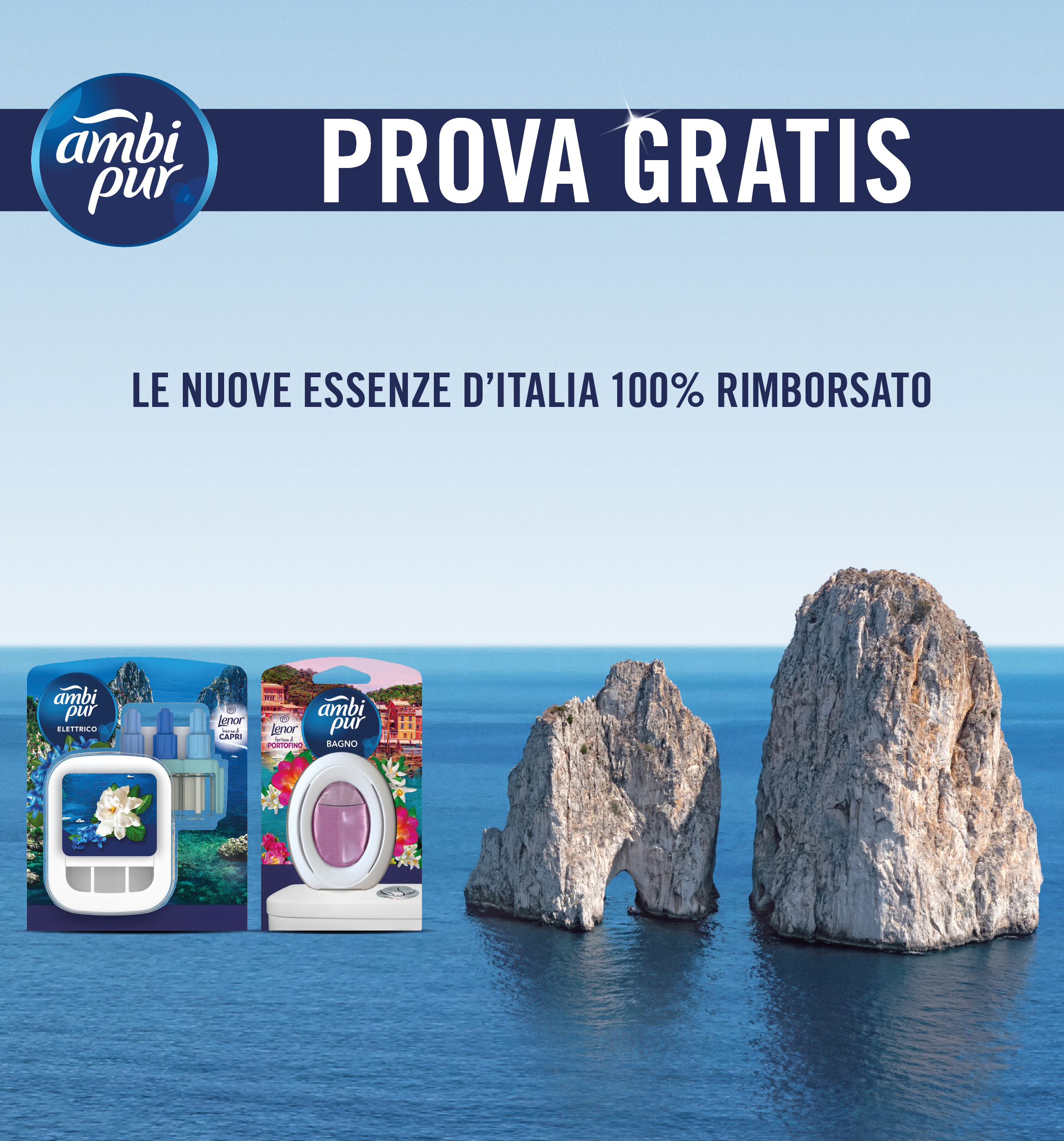 Banner con spiegazione della meccanica del Cashback PROVA GRATIS LE NUOBE ESSENZE D'ITALIA 100% RIMBORSATO - Per te