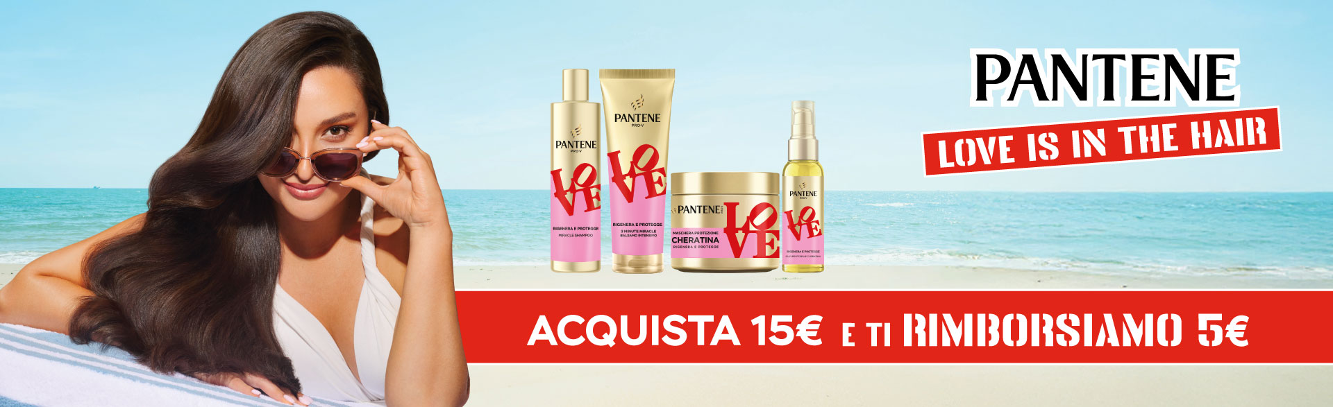 Banner con spiegazione della meccanica del Cashback Pantene Rimborsa - Per te