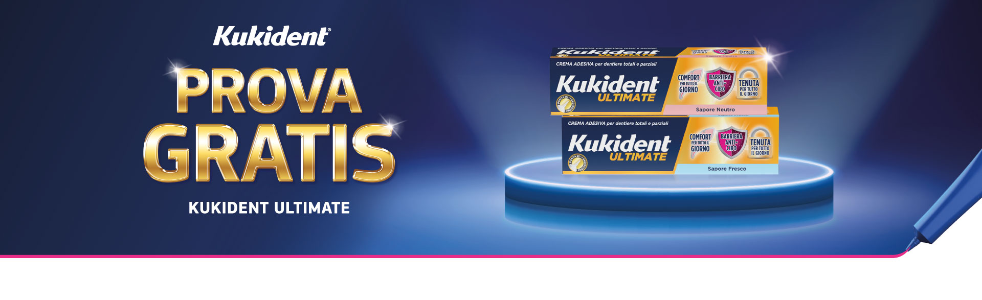 Banner con spiegazione della meccanica del Cashback Kukident Ultimate - Per te