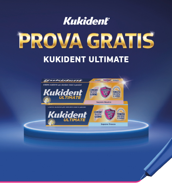 Banner con spiegazione della meccanica del Cashback Kukident Ultimate - Per te