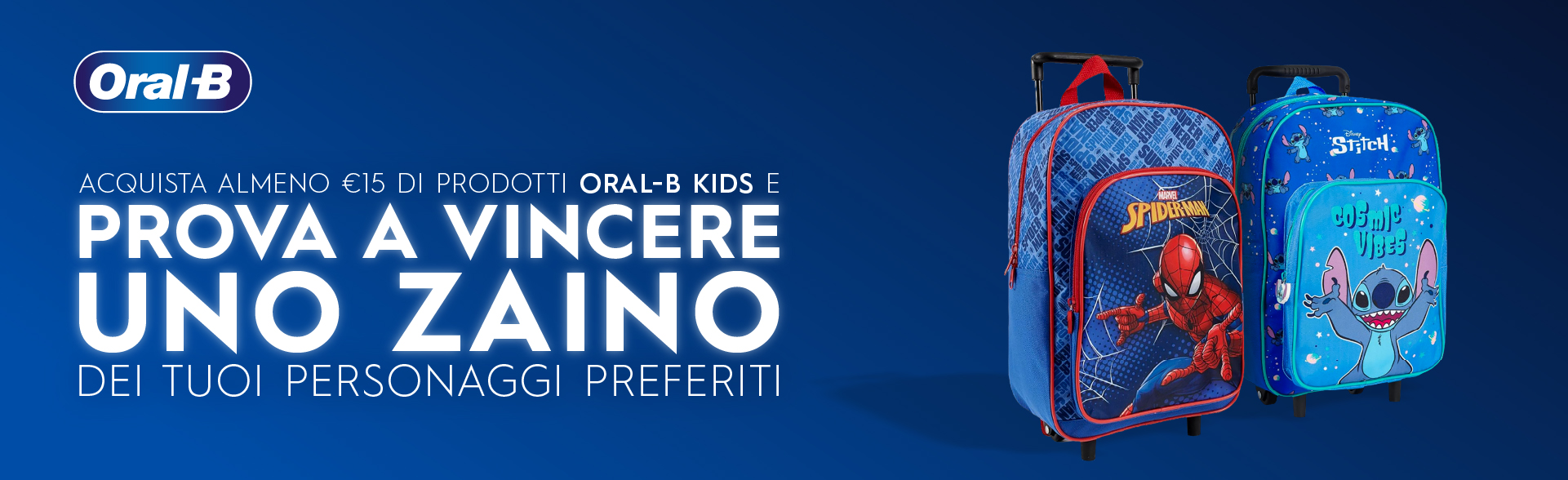 banner con la spiegaizone della meccanica di partecipazione del Cashback Prova a vincere con Oral-B Kids