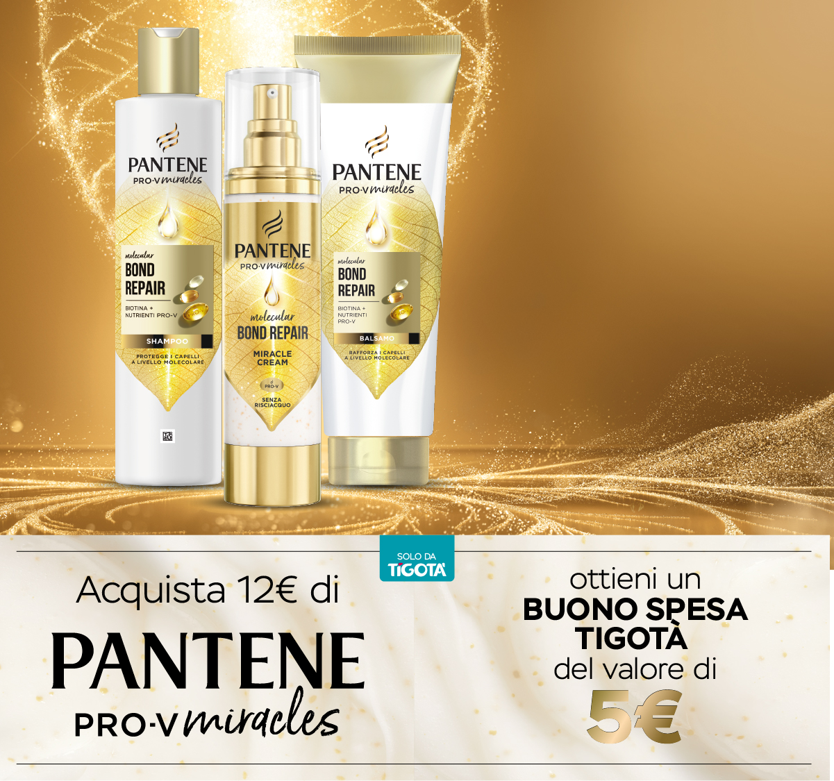 Banner con spiegazione della meccanica dell'operazione Ricevi buono spesa con Pantene  - Per te