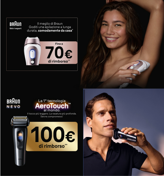 Banner con spiegazione della meccanica del Cashback Braun rimborsi Natale - Per Te