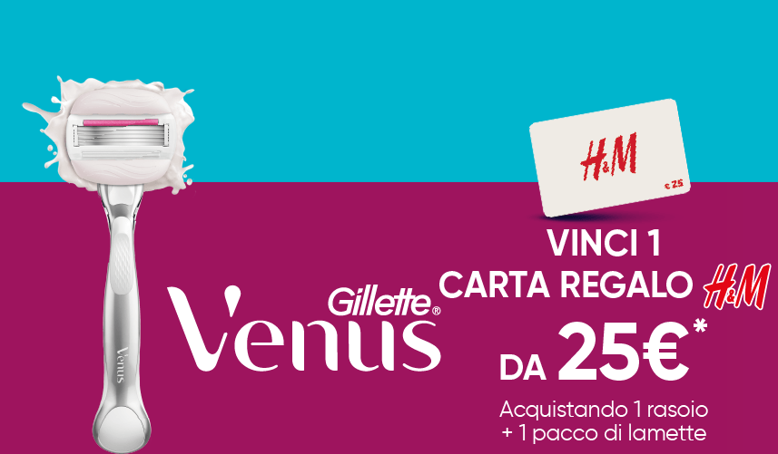 Carta regalo H&M da 25€, premio in palio nel concorso Gillette Venus liscia sempre