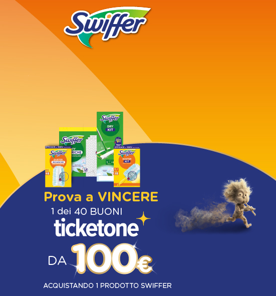 Banner con spiegazione della meccanica del Concorso Swiffer Vinci Concerto - Per Te